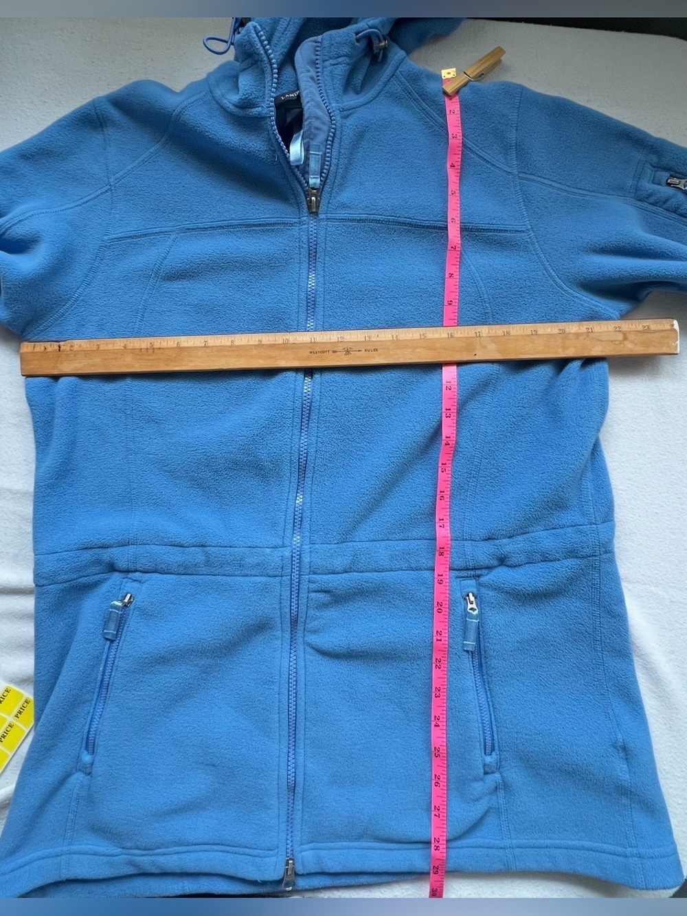 Lands End Women’s Blue Fleece Hooded Jacket Large